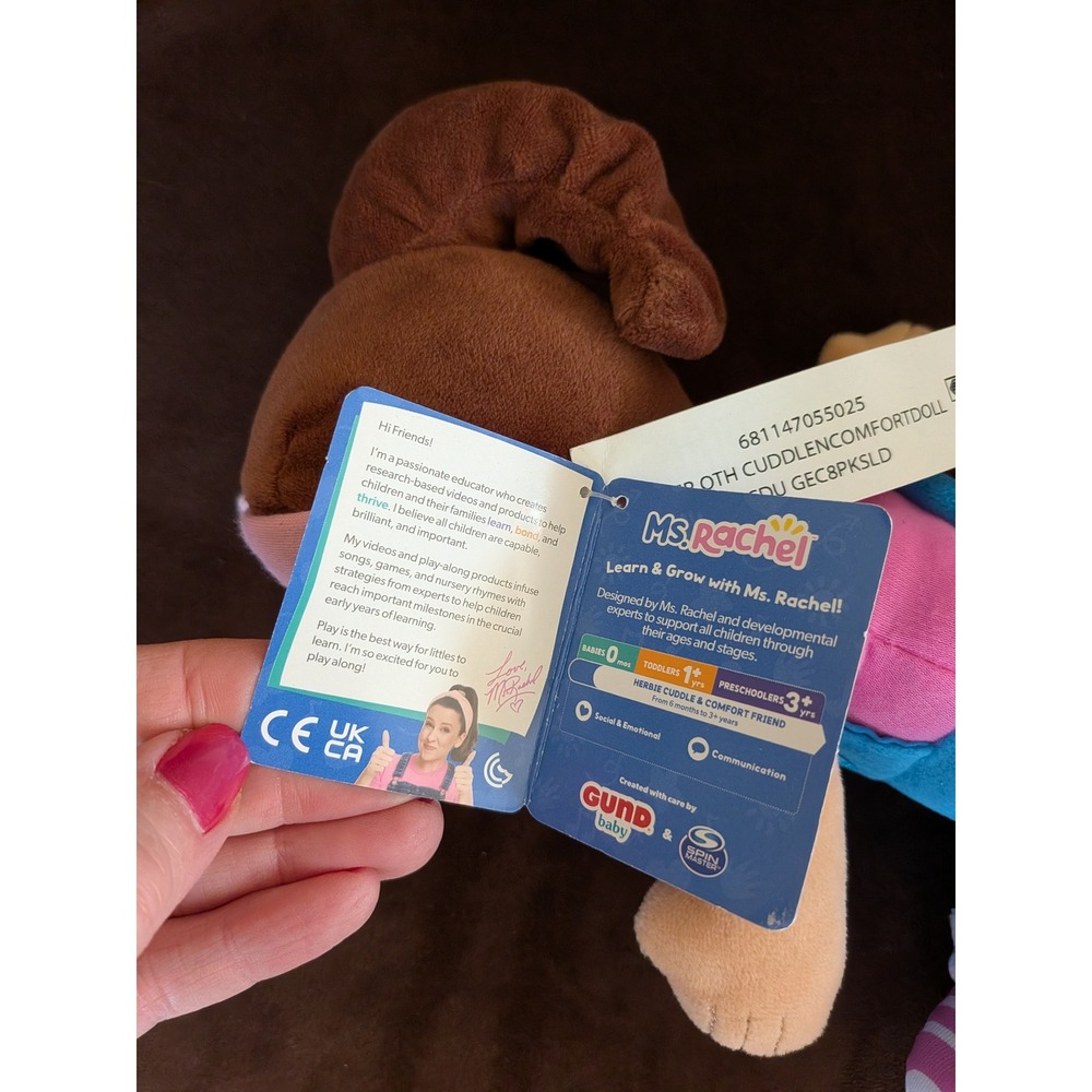 Ms. Rachel Cuddle & Comfort Doll Gund Spin Master Plush Toy Pink Blue 6072305 - Picture 6 of 6